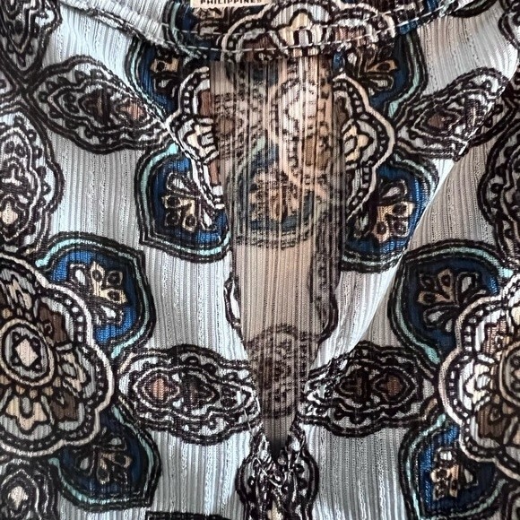 Dana Buchman keyhole asymmetrical print top size large - Picture 4 of 6